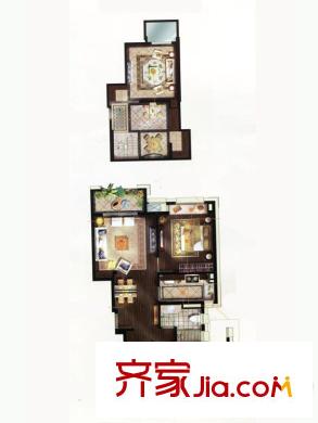 金地藝華年戶(hù)型圖H2戶(hù)型圖 3室2廳2衛(wèi)1廚