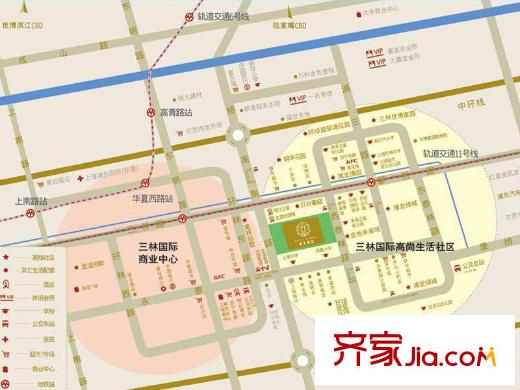 浦發(fā)御園交通圖