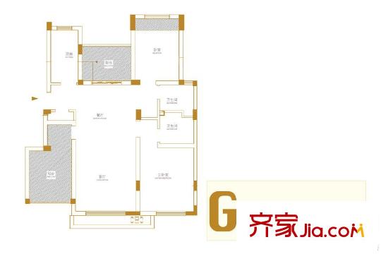浦發(fā)御園g6-b 2室2廳2衛(wèi)1廚