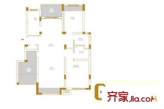 浦發(fā)御園g6-a 2室2廳2衛(wèi)1廚