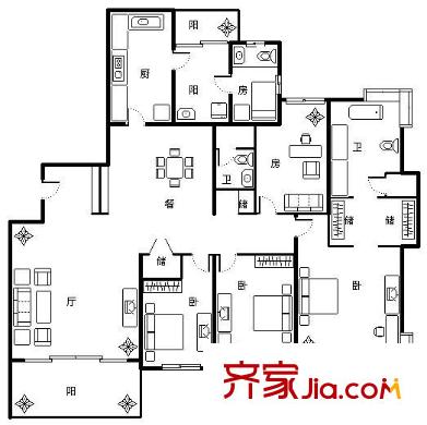 仁恒河濱城三期   戶(hù)型圖