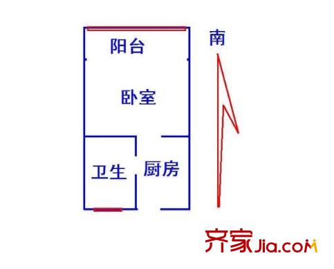 萊陽(yáng)新家園戶(hù)型圖戶(hù)型圖 1室1廳1衛(wèi)1廚