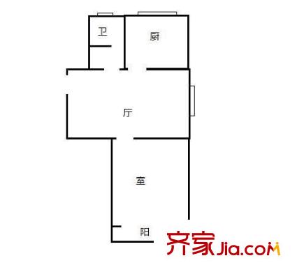 萊陽新家園 1室 戶型圖