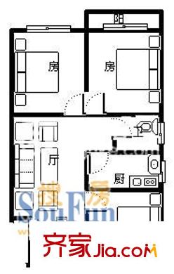 上海 森林灣二期3室 戶型圖