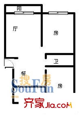 上海 森林灣二期2室 戶型圖