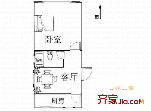臨河小區(qū)1室1廳1衛(wèi)1廚