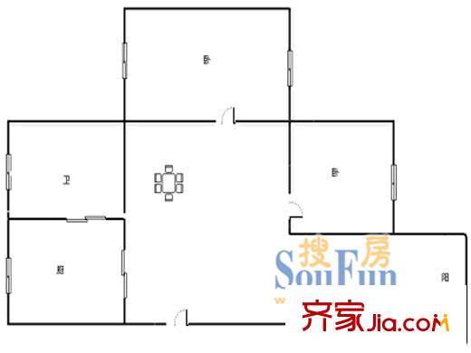 花木鑫豐苑戶型圖鑫豐苑26號201 2室1廳1衛(wèi)1廚