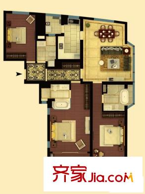 香梅花園五期戶型圖戶型A1 3室2廳1衛(wèi)