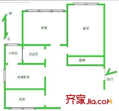 牡丹小區(qū)戶型圖戶型圖 3室2廳1衛(wèi)1廚