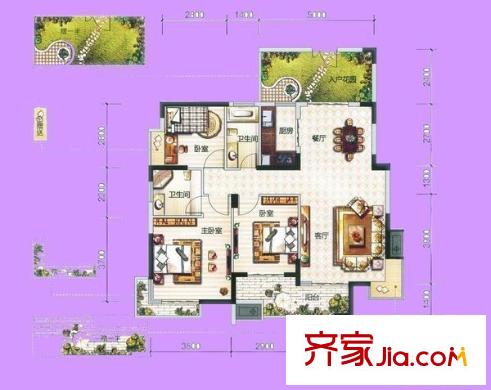 繁榮安居戶型圖戶型圖 4室2廳2衛(wèi)1廚