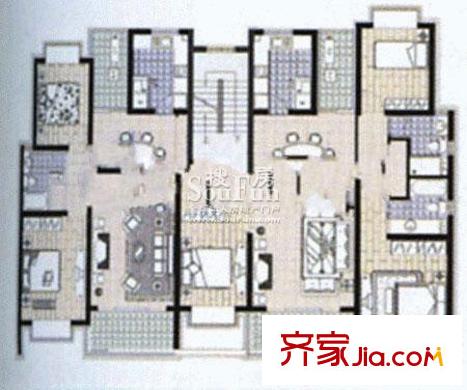 祥和星宇花园户型图106平米2房户型图 2室2厅1卫1厨