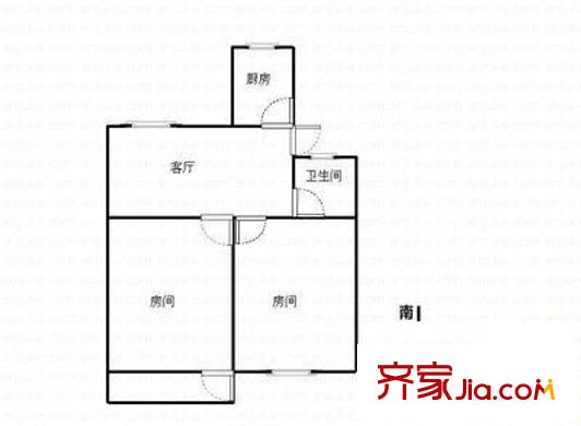 和源名城(未满三年动迁房) 2室 户型图