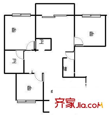 中芯花園戶型圖戶型圖 3室2廳2衛(wèi)1廚