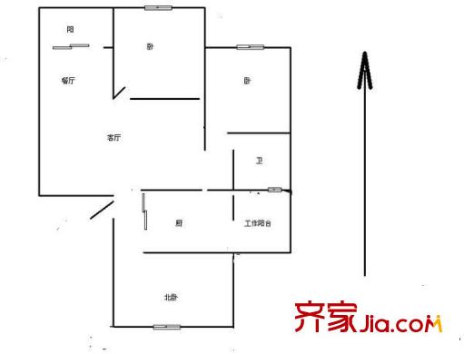 三林苑戶型圖戶型圖 3室1廳1衛(wèi)1廚
