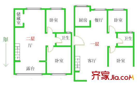 千峰紫翠苑 4室 戶型圖