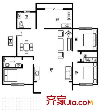 千峰紫翠苑 4室 戶型圖