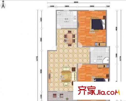 立地苑 2室 戶型圖