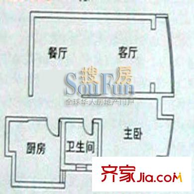 凯旋豪庭户型图1室2厅1卫1厨