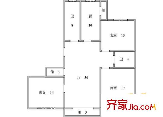 上海 新梅公寓 户型图