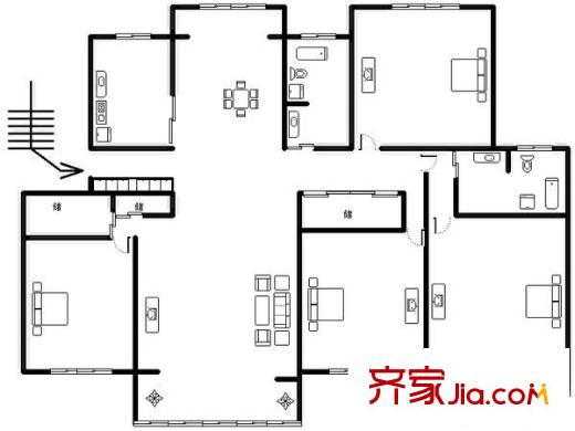 上南花城 4室 戶型圖