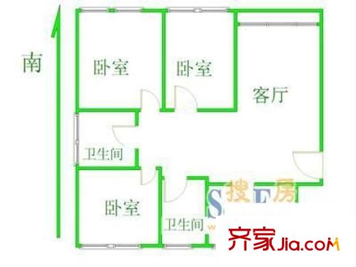上南花城 1室 戶型圖