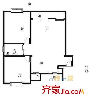 金铭福邸户型图户型图 2室2厅1卫1厨