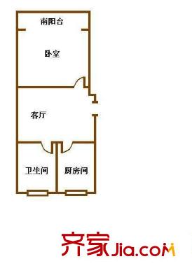 盛源花园户型图户型图 1室1厅1卫1厨