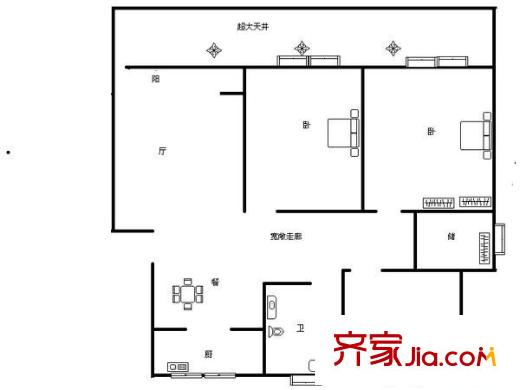 盛源公寓戶型圖戶型圖 3室2廳1衛(wèi)1廚