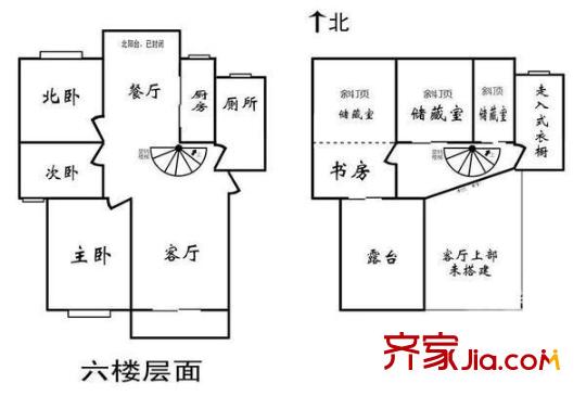 凌兆丁香苑戶型圖三房114平帶閣樓 3室2廳1衛(wèi)1廚