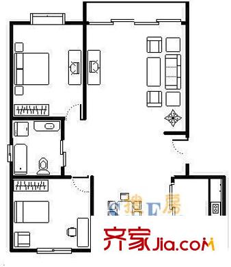 昱龍家園北區(qū)戶(hù)型圖上海 秀康新城 戶(hù)型圖 2室2廳1衛(wèi)1廚