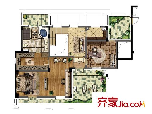 尼德蘭官邸寬景平墅D戶型-六層 2室1廳1衛(wèi)