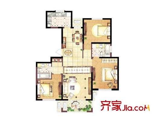領(lǐng)航uptownL戶型戶型圖 3室2廳2衛(wèi)1廚
