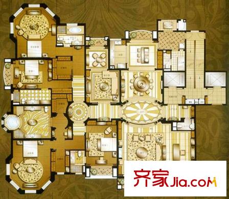 上海星河湾A1户型 7室2厅4卫1厨
