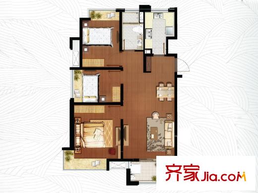 象屿品城B1户型 3室2厅1卫1厨