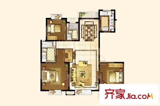 外外灘H戶型 3室2廳2衛(wèi)1廚