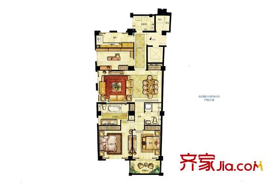 复地御西郊G户型170平米 2室2厅2卫1厨