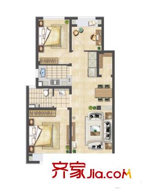 朗詩里程戶型圖 3室2廳1衛(wèi)1廚