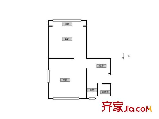 港駁小區(qū) 2室 戶型圖