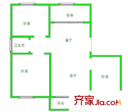 菱翔苑戶型圖戶型圖 3室2廳1衛(wèi)