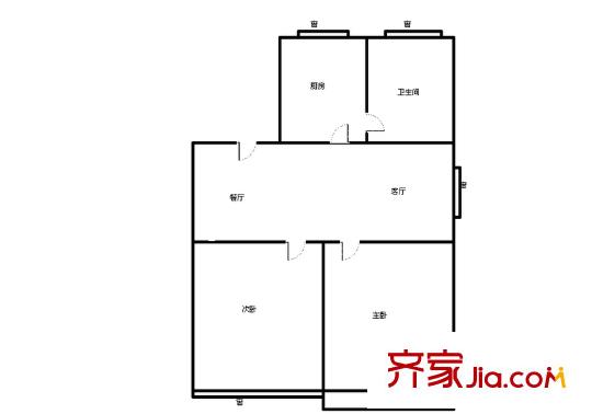 界龍花苑戶型圖戶型圖 2室2廳1衛(wèi)1廚