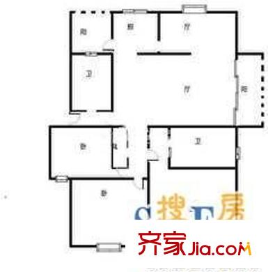 界龍花苑戶型圖戶型圖 3室1廳1衛(wèi)1廚