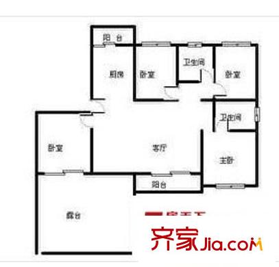 界龍花苑戶型圖戶型圖 4室2廳2衛(wèi)1廚