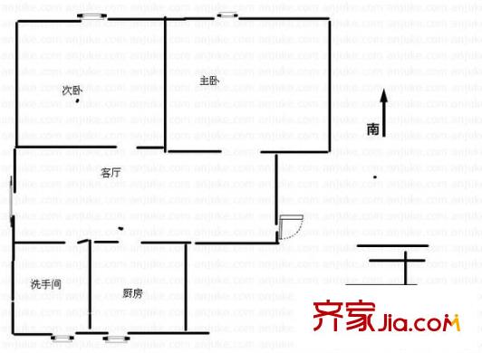 香楠小區(qū)戶型圖戶型圖 2室1廳1衛(wèi)1廚