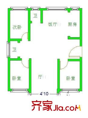 龍源星城 4室 戶型圖