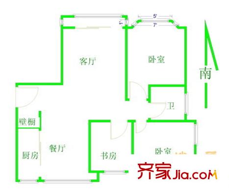 大華錦繡華城第1街區(qū)戶型圖上海 艾南花苑 戶型圖 3室1廳1衛(wèi)1廚