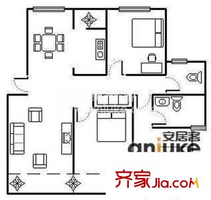 世纪之春花园 3室 户型图