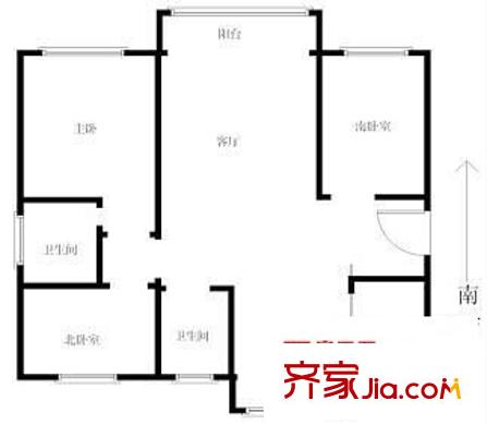 郁庭峰 3室 户型图