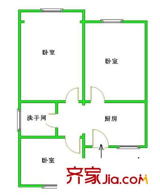 濰坊十村戶型圖戶型圖 3室1廳1衛(wèi)1廚