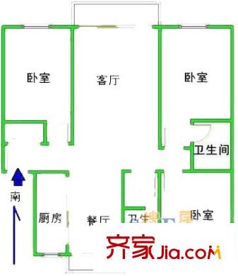 上海 申良花园3室 户型图