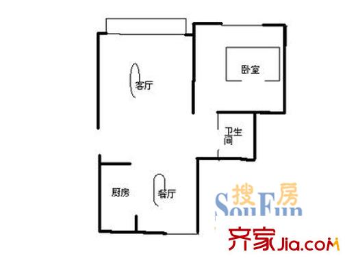 程桥二村 一室 户型图